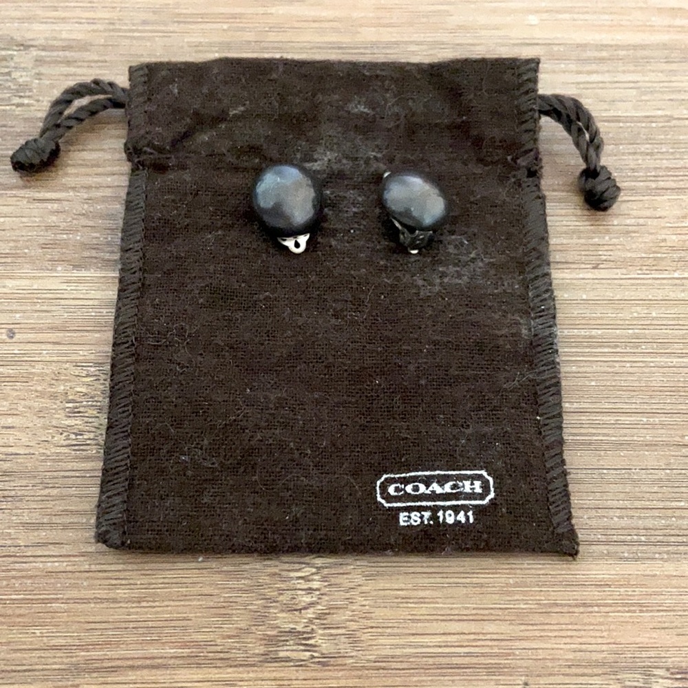 Coach clip on stud earrings
